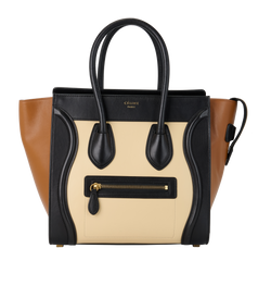 Micro Luggage, Leather, Brown/Black/Cream, FGA0144, DB, 2*